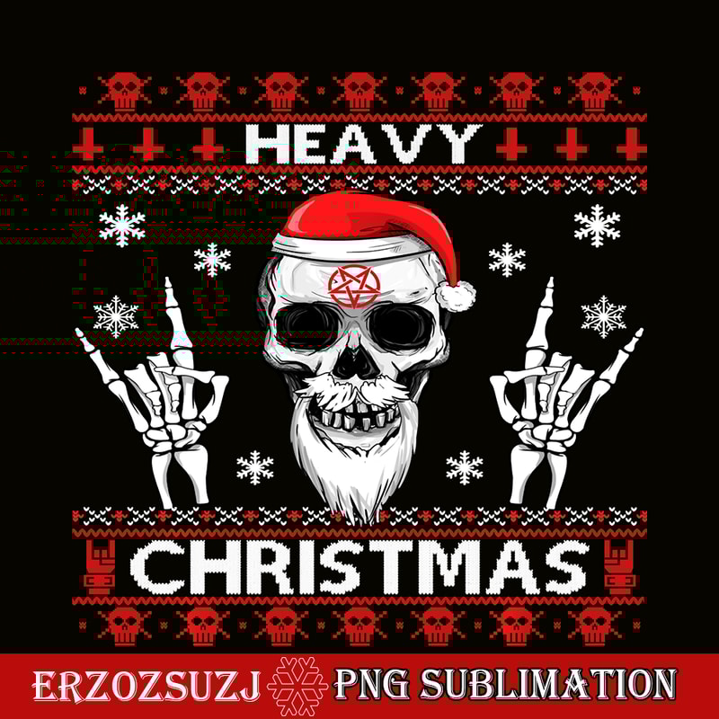 CRS20102390-Heavy Christmas PNG, Devil Horns Skull Santa Hat PNG, Scary Santa PNG.png
