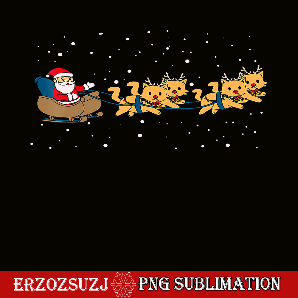 CRS20102394-Ho Santa Cat Reindeer Meowy X-Mas PNG, Night Funny Christmas PNG, Santa Claus Sleigh PNG.png