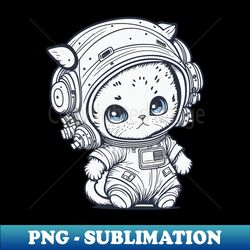 Cute baby cat astronaut - Decorative Sublimation PNG File - Create with Confidence