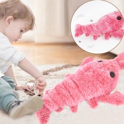 Pet Toys Electric Jumping Shrimp USB Charging Simulation Lobster Funny Cat Plush Pets Toy