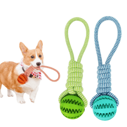 dog toys treat balls interactive hemp rope rubber leaking balls for small dogs chewing bite resistant toys pet tooth