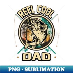 Reel Cool Dad Fishing Gift - Vintage Sublimation PNG Download - Perfect for Creative Projects
