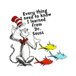everything i need to know i learned from dr seuss svg, trending svg, dr seuss svg, dr seuss 2021 svg, thing svg, cat in