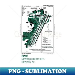Airport Diagram - Newark Liberty Intl EWR - High-Resolution PNG Sublimation File - Bold & Eye-catching