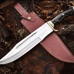 Handmade D2 Steel Steel Hunting Bowie Knife With Sheath, Bush craft Dagger Battle Ready Kitchen Knife, Best Gift