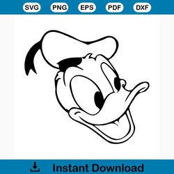 Donald duck svg free, disney svg, cartoon svg, face svg, instant download, silhouette cameo, free disney shirt svg, funn