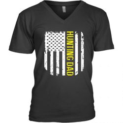 american flag proud hunting dad v-neck t-shirt