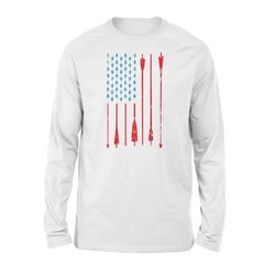 archery hunting bow hunting bow hunter american flag premium long sleeve t-shirt