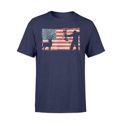 archery hunting bow hunting bow hunter american flag t-shirt