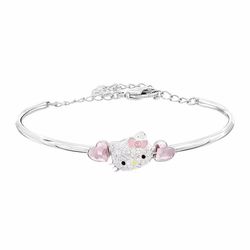 Sanrio Hello Kitty Bracelet Cute Cartoon KT Cat Rhinestone Zircon Mosaic 925 Silver Girl Bracelet Ornaments Jewelry Holi
