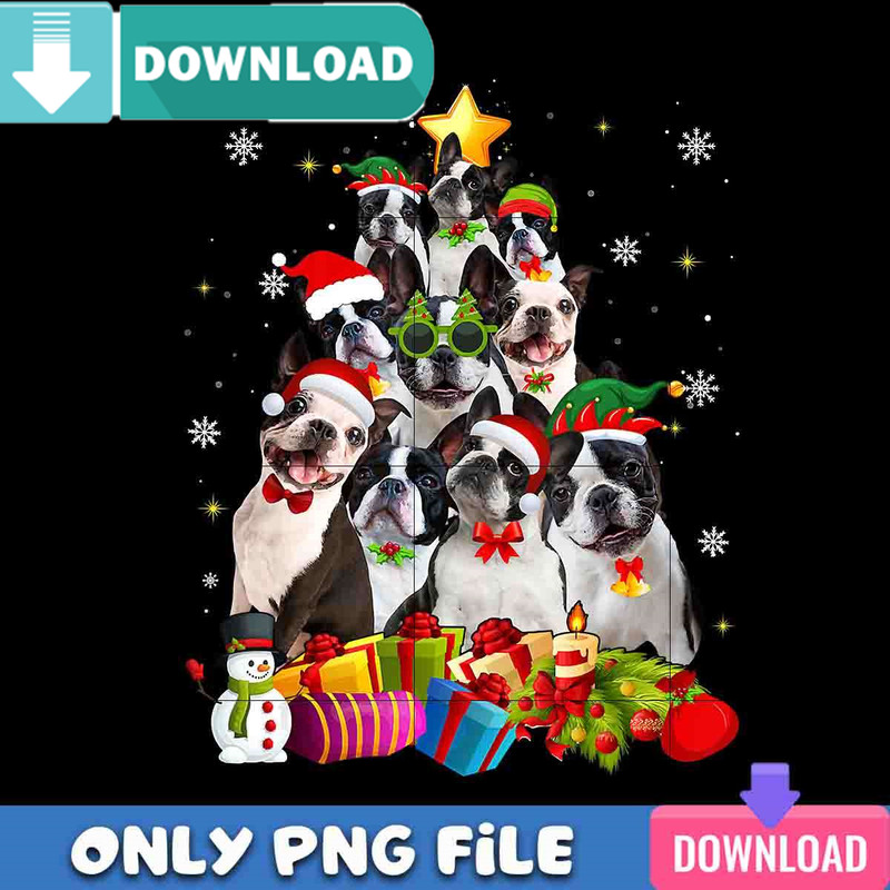 Boston Terrier Christmas Tree PNG Best Files Design Download.jpg
