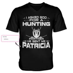 asking god for a hunting partner ez26 1110 custom men v-neck t-shirt