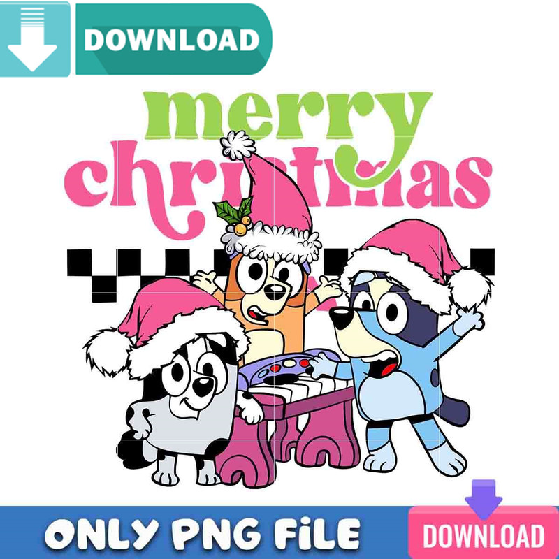 Pink Christmas Bluey PNG Perfect Sublimation Design Download.jpg