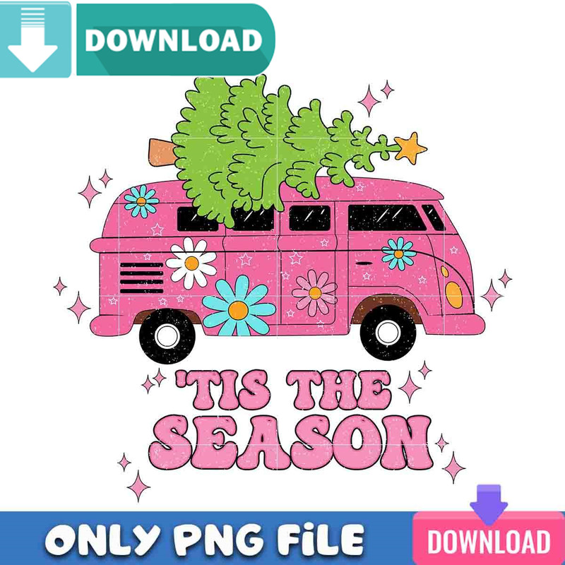 Tis The Season Bus Pink Png Best Files Design Download.jpg