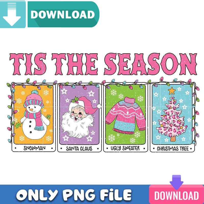 Tis The Season Pink Card Png Best Files Design Download.jpg