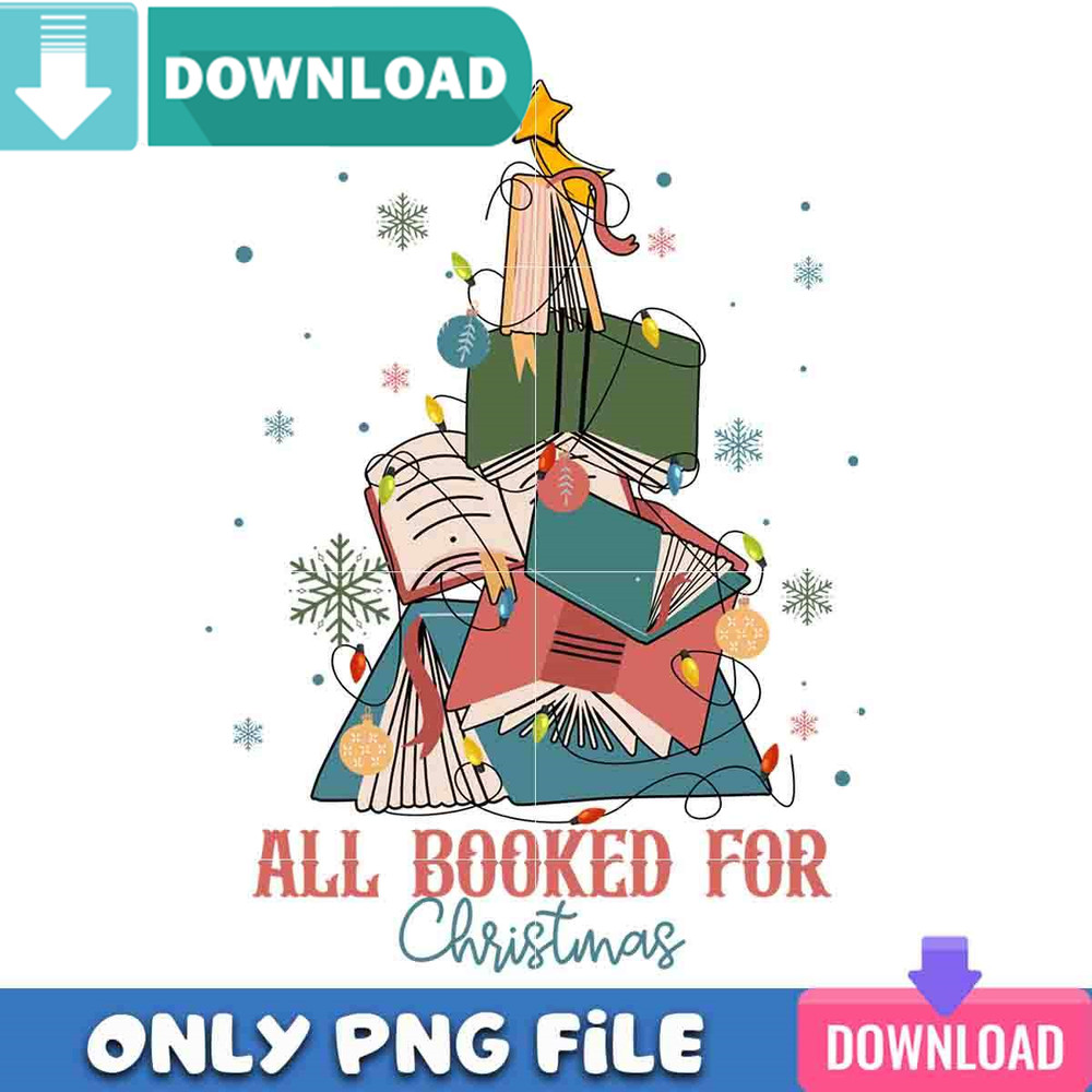 Unique Christmas Book Tree PNG Perfect Sublimation Design Download.jpg