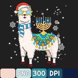 Cute Llama Png, Menorah Hanukkah Llama Cute Alpaca Chanukah Christmas Png, Christmas Png, Hanukkah Menorah Png, Digital