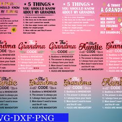 5 things you should know about my grandma svg, bundles mother day svg, png,dxf,...