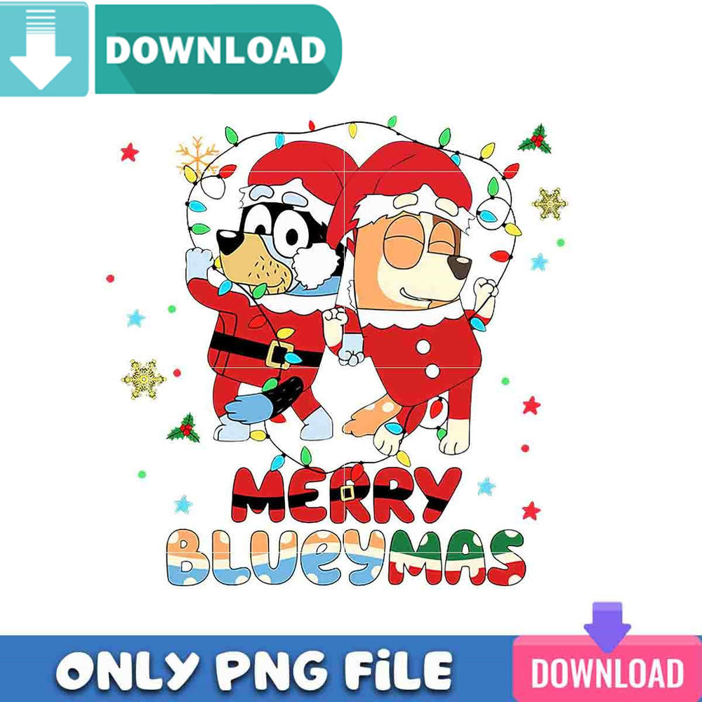 Bluey In Santa Outfit PNG Perfect Sublimation Design Download.jpg