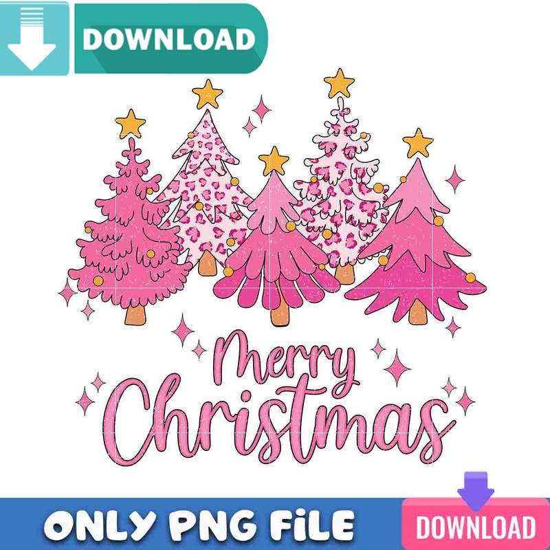 Merry Christmas Tree Pink Png Best Files Design Download.jpg
