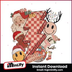 groovy smiley face christmas santa lightning bolt png file