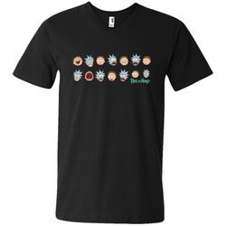 rick and morty expressions men v-neck t-shirt