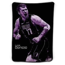 luka doncic dallas mavericks art fleece blanket