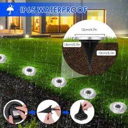 6PCS LED Solar Path Light 12 LED Solar Power Buried Lights Ground Lamp Outdoor Path Way Garden Decking Underground Lamps
