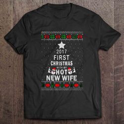 2017 First Christmas With My Hot New Wife V-Neck T-Shirt