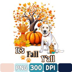 Labrador Retriever Fall Autumn Png, Retriever Fall Png, Pumpkin Png, Labrador Retriever Png, Fall Dog Png, Autumn Png
