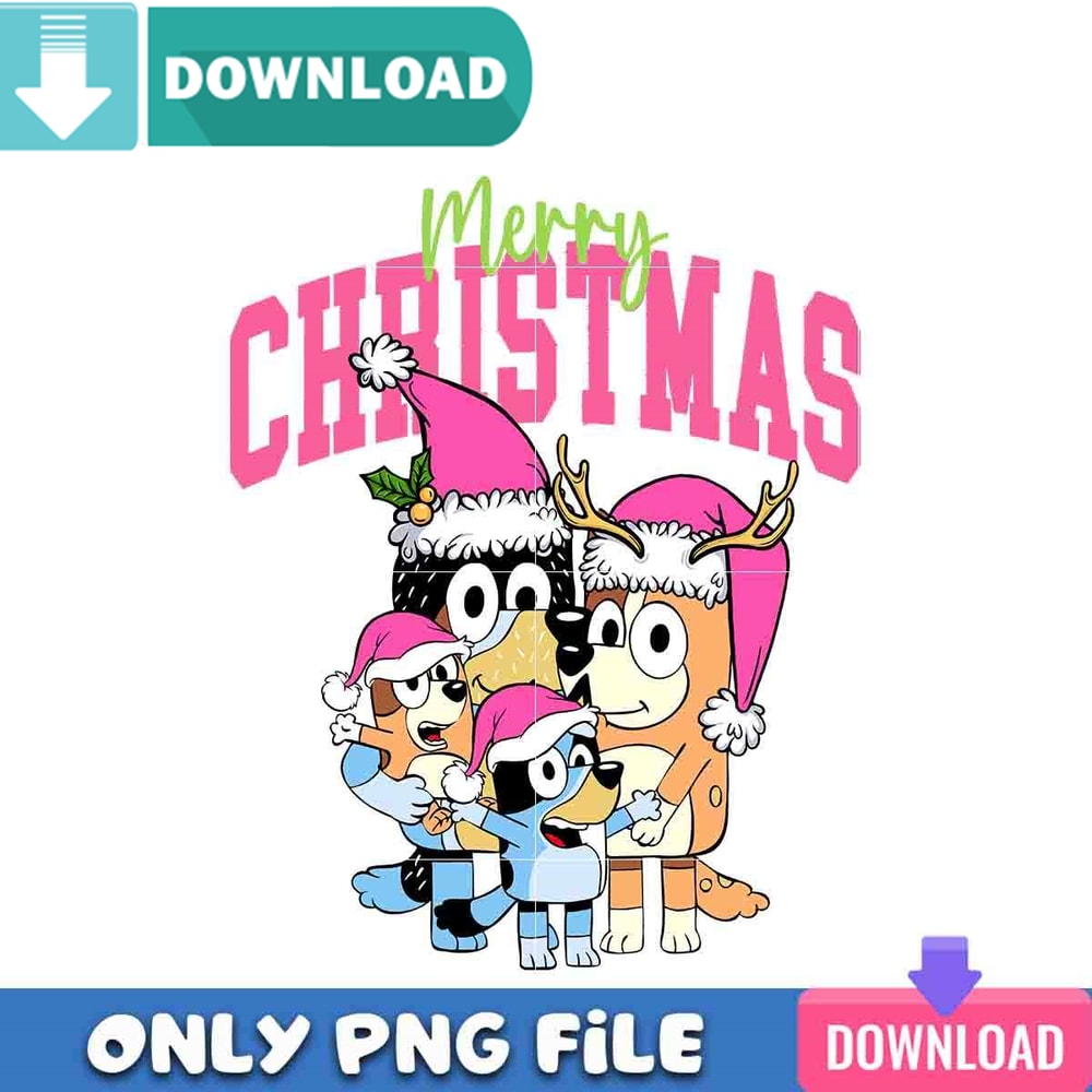 Bluey Family Christmas PNG Perfect Sublimation Design Download.jpg