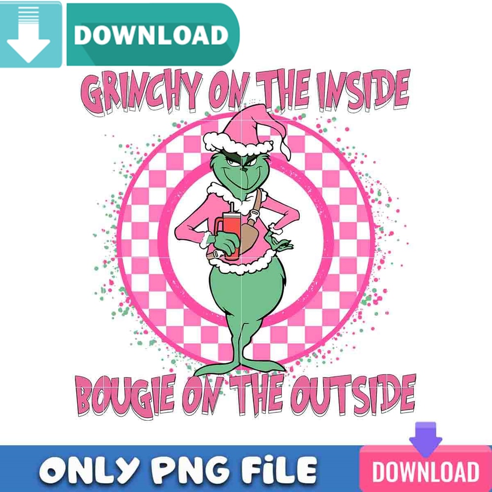 Bougie On The Outside Grinch Pink Png Best Files Design.jpg