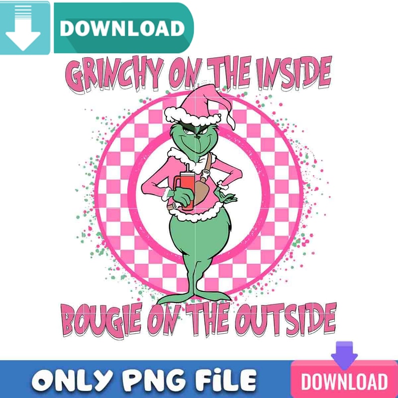 Bougie On The Outside Grinch Pink Png Best Files Design.jpg