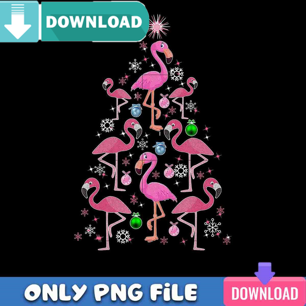 Christmas Flamingo Tree PNG Perfect Files Design Download.jpg