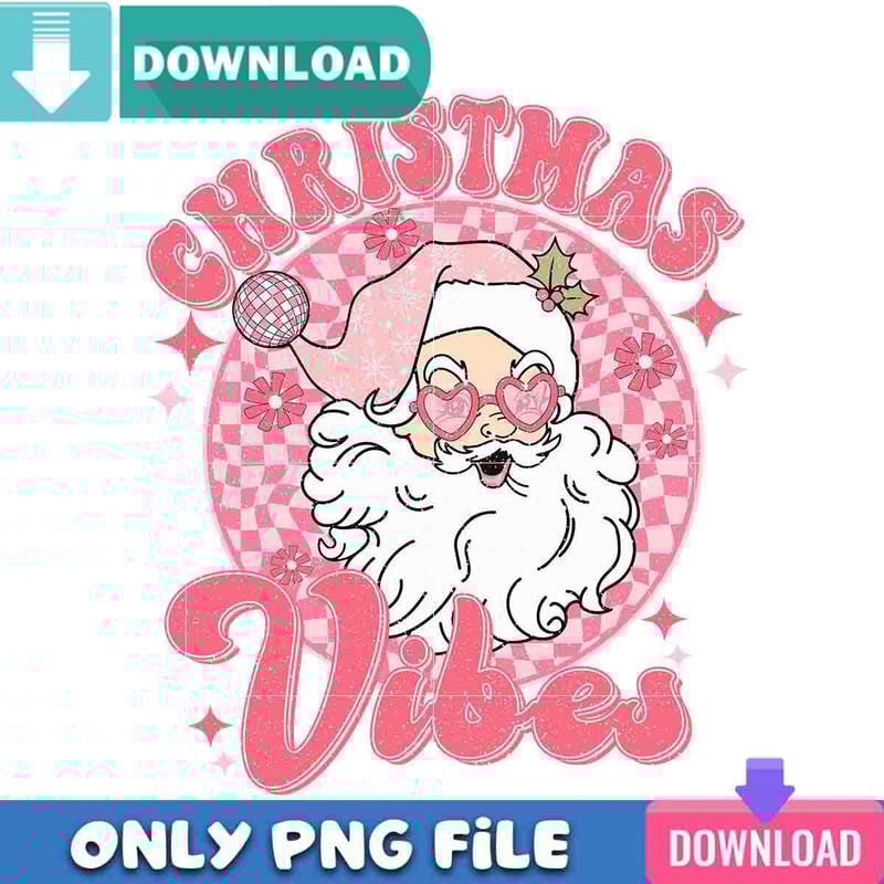 Christmas Santa Season Vibes Pink Png Best Files Design.jpg