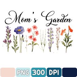 Mom Garden Png, Mom's Flowers Garden Png, Mother Day Gift, Birth Month Flower Png, Custom Mom Png, Custom Flower Png