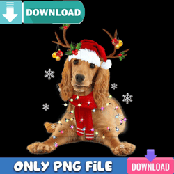 cocker spaniel reindeer png perfect sublimation design download