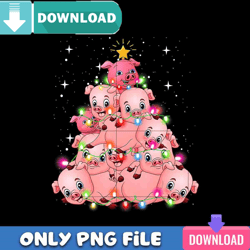 cute pig christmas tree png perfect sublimation design download