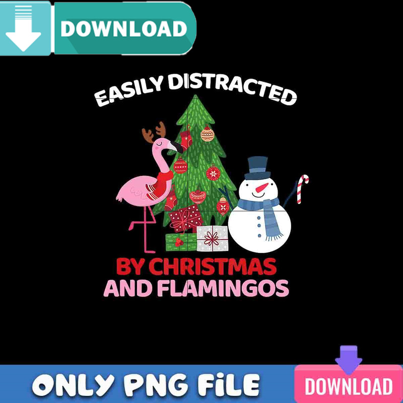 Easily Distracted By Christmas Flamingos Best Files.jpg