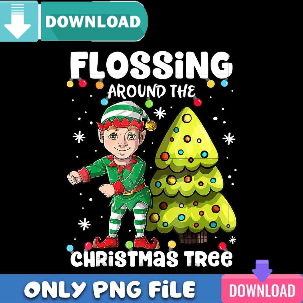 Flossing Around the Christmas Tree PNG Best Files Design.jpg