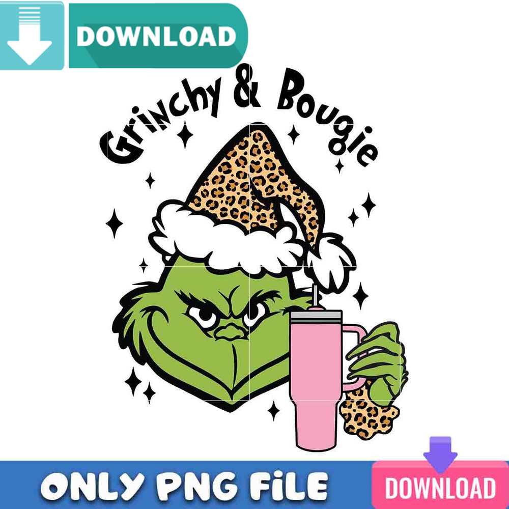 Pink Grinchy And Bougie PNG Perfect Sublimation Design Download.jpg