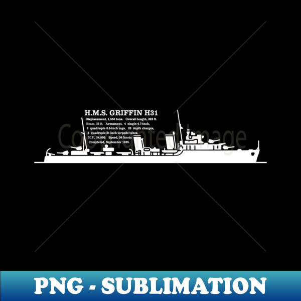 HMS Griffin H31 British WW2 Destroyer Ship Infographic Silho Inspire