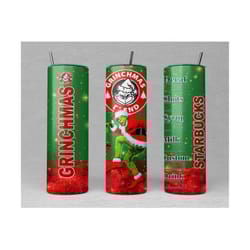 sneaky grinch straight tumbler wrap png 20oz skinny tumbler sublimation digital download xmas