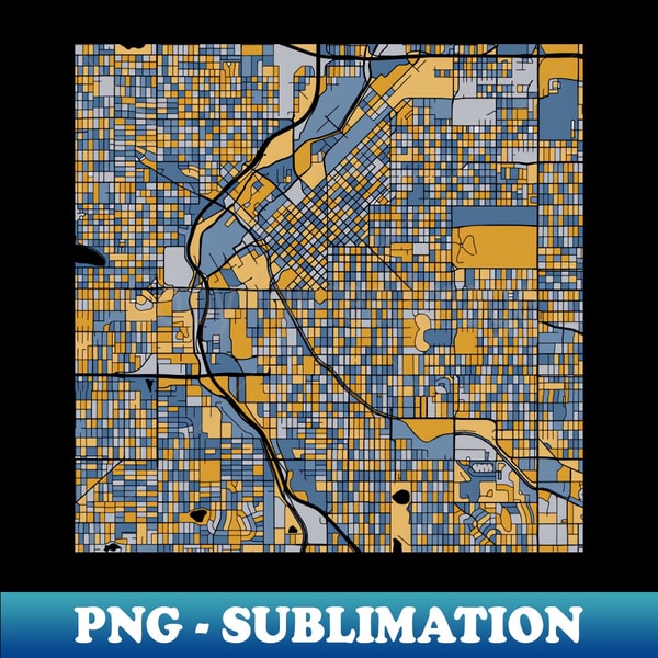 Denver Map Pattern in Blue Gold - Signature Sublimation PNG - Inspire ...