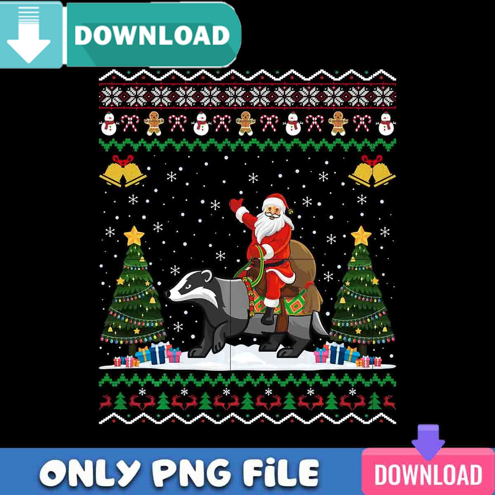 Badger Ugly Xmas PNG Perfect Files Design Download.jpg