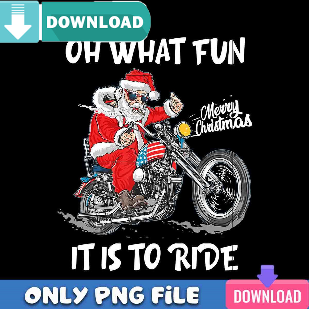 Biker Santa PNG Perfect Sublimation Design Download.jpg