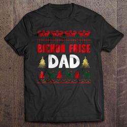 bichon frise dad christmas sweater tshirt gift
