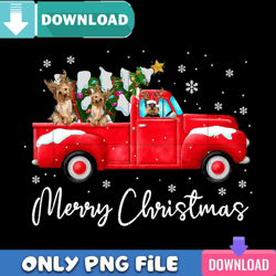 yorkie red truck christmas png best files design download