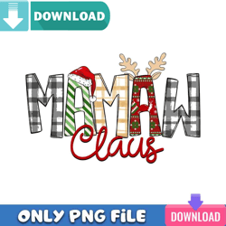 mamaw claus png perfect sublimation design download