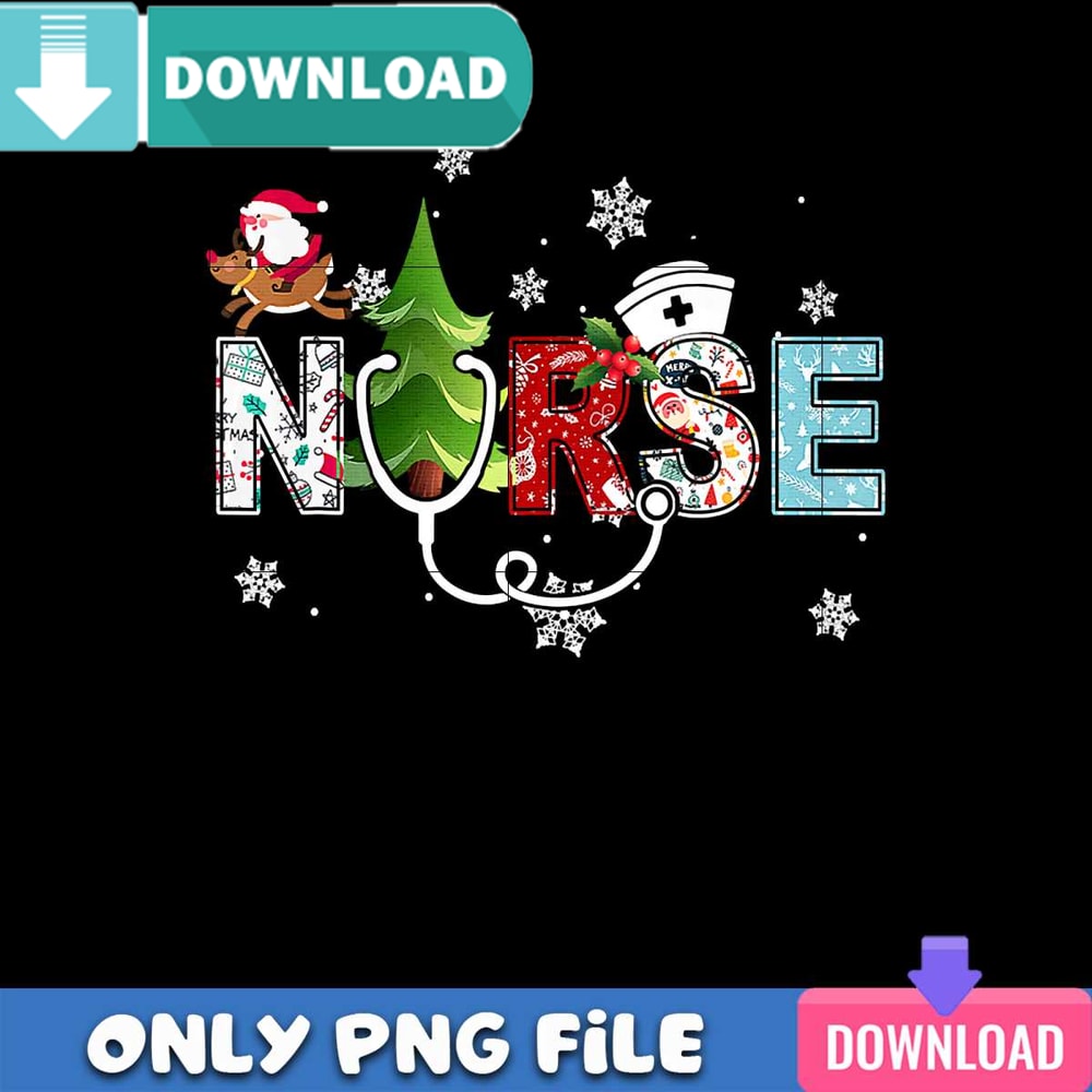 Nurse Christmas Santa Hat PNG Perfect Files Design Download.jpg
